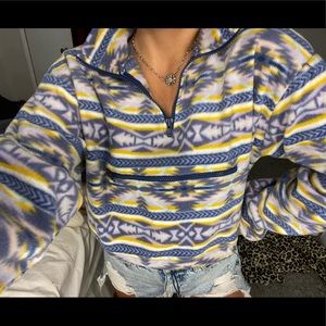 Tribal Print Soft Quarter Zip